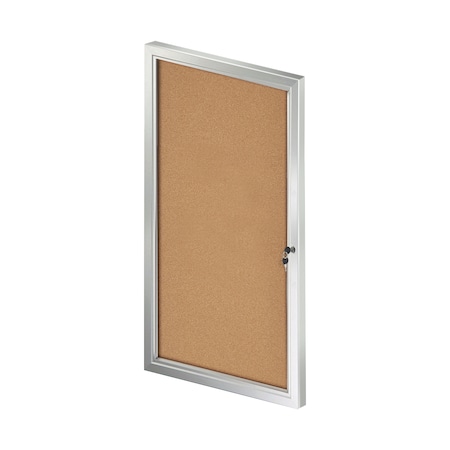 Azar Displays Medium Enclosed Cork Bulletin Board w/ Lock & Key 300232